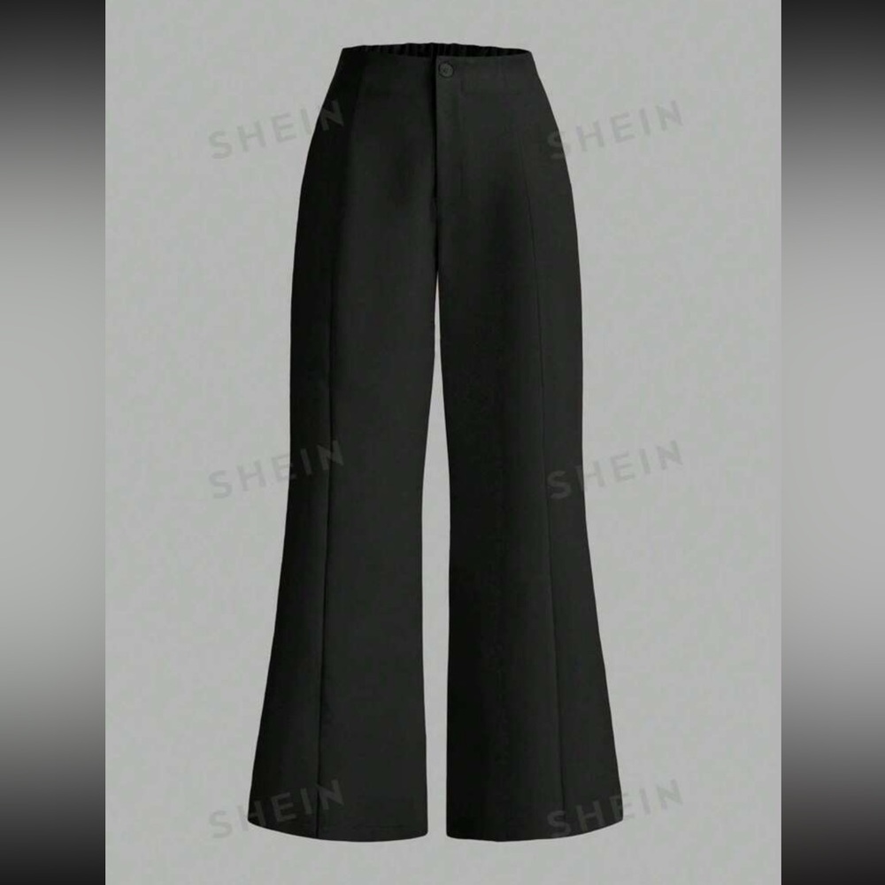 SHEIN Privé Plus Size Minimalist Elegant Women's Flared Wide Leg Loose Fit Pants